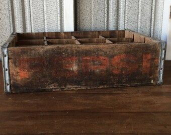 Vintage Pepsi Soda Crate - Wood Crate