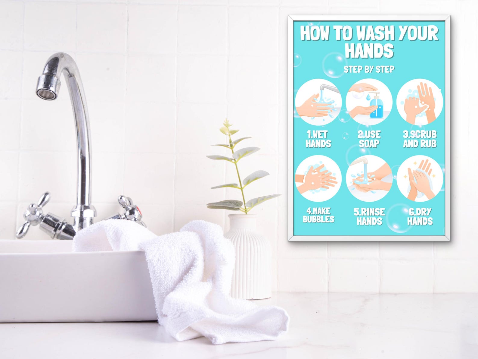 Kids Handwashing Chart, Step-by-step Hygiene Guide, Montessori Routine ...