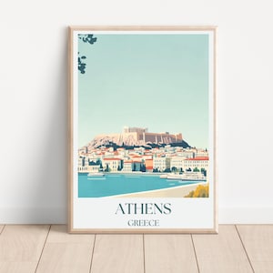 Athens Travel Poster | Athens Wall Art | Athens Skyline Print, Greece Landscape Art and Framed Prints Wall Art