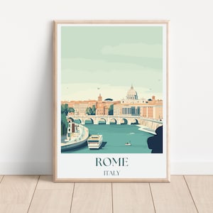 Rome Travel Poster | Rome Wall Art | Rome Skyline Print, Italy Landscape Art and Framed Prints Wall Art