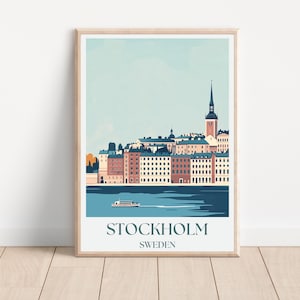 Stockholm Travel Poster | Sweden Wall Art | Stockholm Skyline Print, Sweden Landscape Art and Framed Prints Wall Art