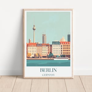 Berlin Travel Poster | Berlin Wall Art | Berlin Skyline Print, Germany Landscape Art and Framed Prints Wall Art Deutschland