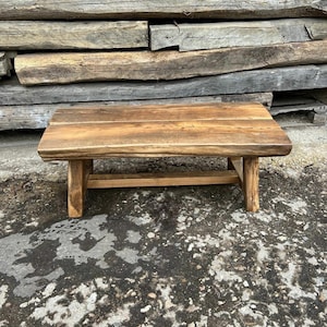 Rustic Solid Oak Coffee Table | Reclaimed Wood Table | Handmade Low Table | Natural Oak Furniture