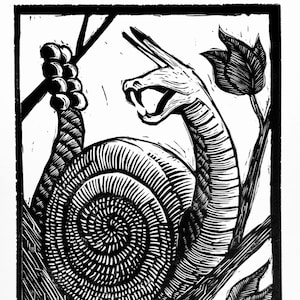 Rattle Snail Linocut Print