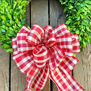 Red Plaid Wreath Bow