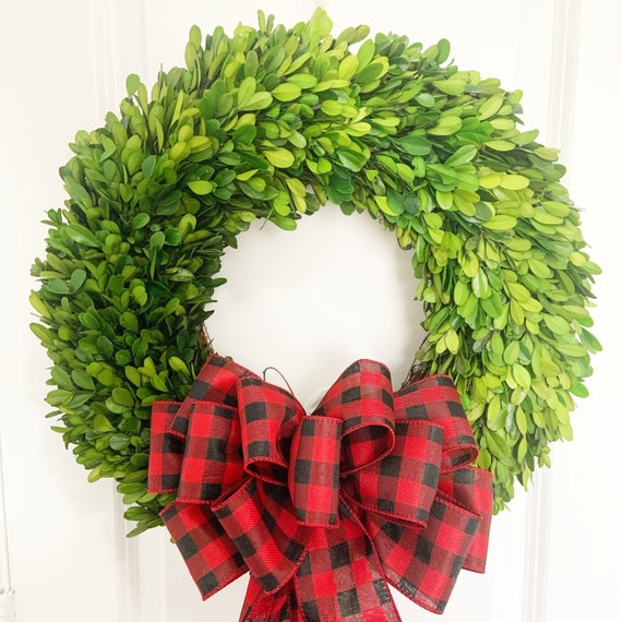Red and Black Buffalo Plaid Bow Christmas Bow Wreath Bow | Etsy