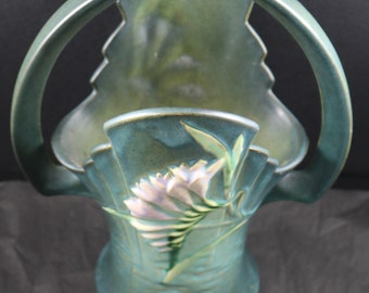 Roseville Pottery Freesia 15 Inch Floor Vase 128 15 Etsy
