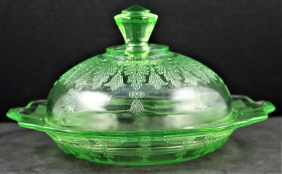 Anchor Hocking Glass PRINCESS Green Sherbert Dish Depression 1931-35