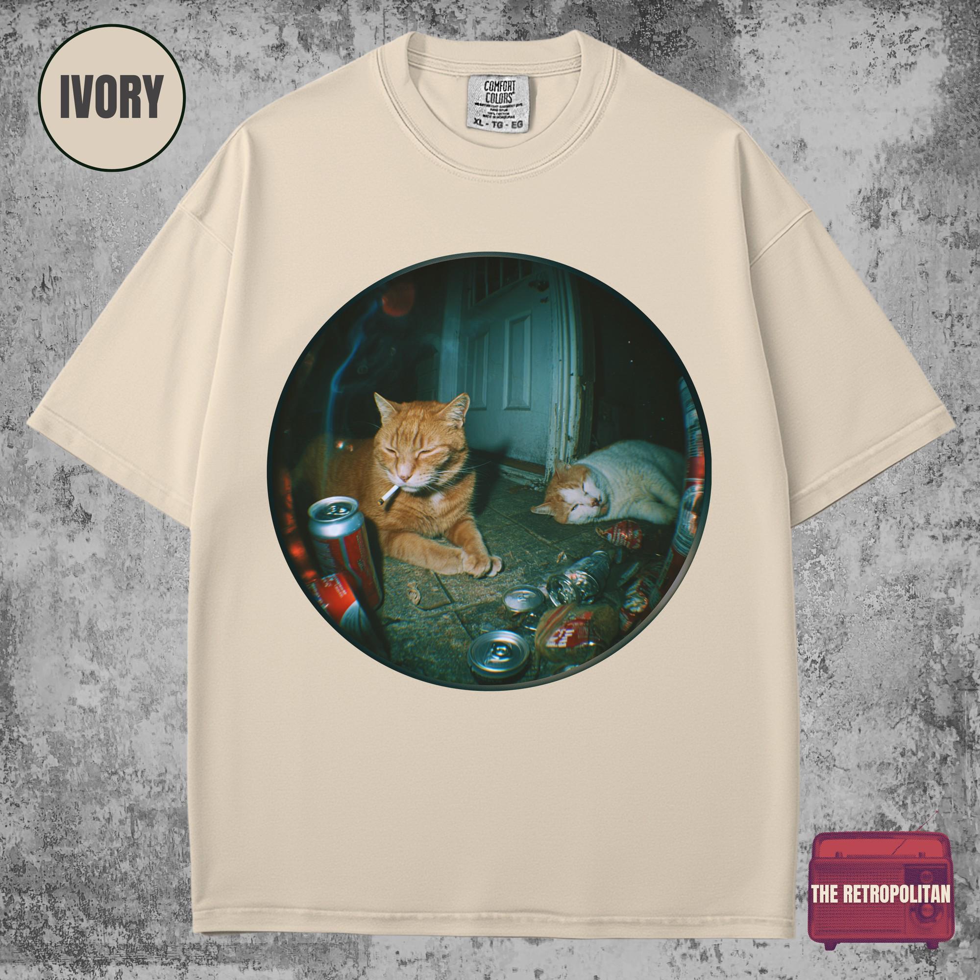 Smoking Cat Meme Shirt, VHS Vintage Grunge Graphic Tee, Smoking Cat ...
