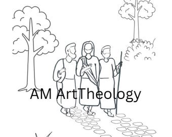 Strasse nach Emmaus zum Ausmalen