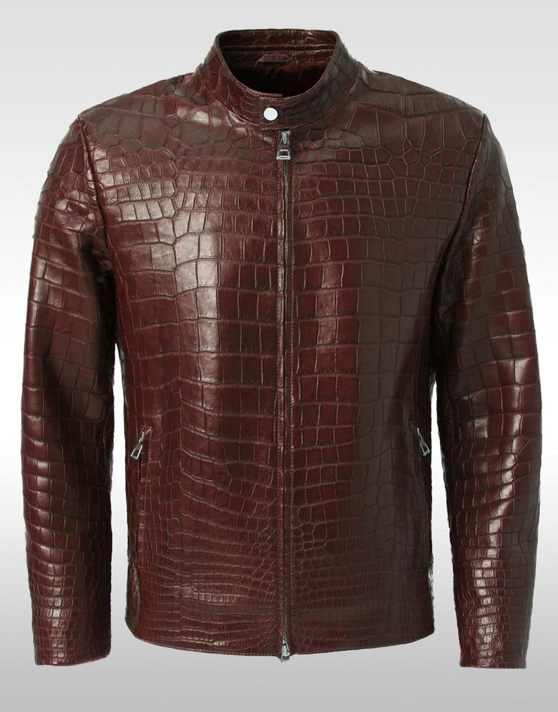 Jakewood Burgundy Custom Leather-Crocodile Shirt G-Gator Last Shirt