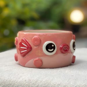 Hand-Painted Puffer Fish Ceramic Mug or Jar – Mini Planter, Trinket Bowl image 4