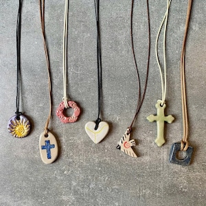 Simple & Chic Pottery Charm Necklace - Handmade Ceramic Pendant from Vietnam