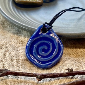 Ceramic pendant necklace, Handmade charm, Unique design gift, made by Vietnamese artisan. image 2