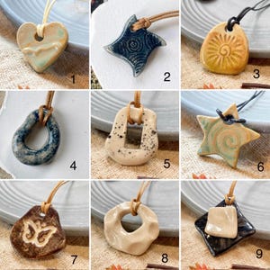 Ceramic pendant necklace, Handmade charm, Unique design gift, made by Vietnamese artisan. image 5