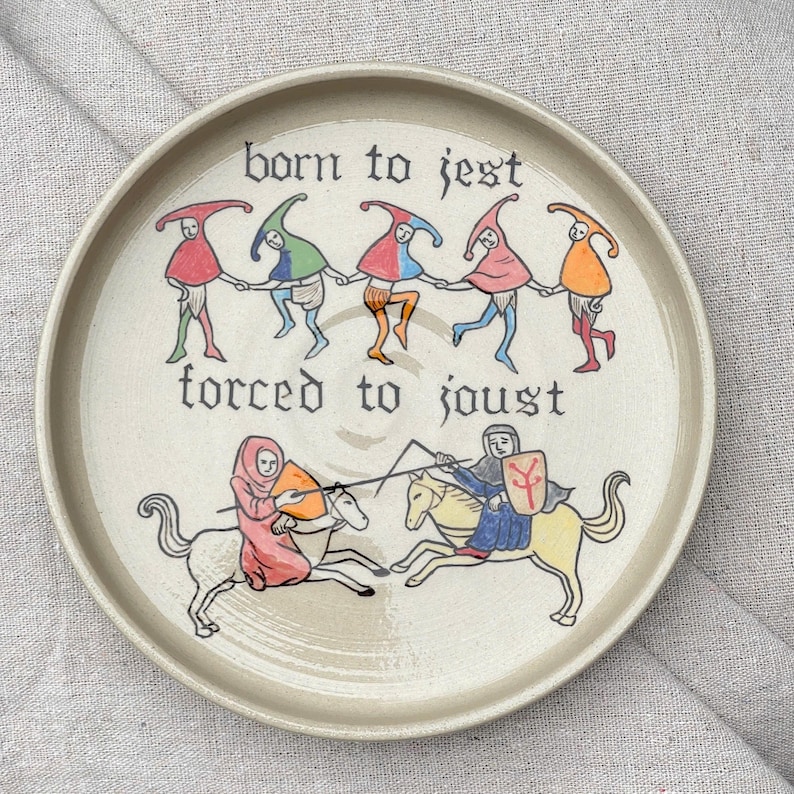 Custom Hand-Painted Ceramic Plate | Design Your Own Pottery | Dessert Plate 7.5 inches Born To Jest