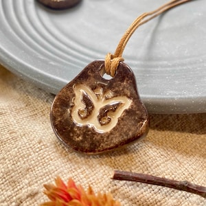 Ceramic pendant necklace, Handmade charm, Unique design gift, made by Vietnamese artisan. image 3
