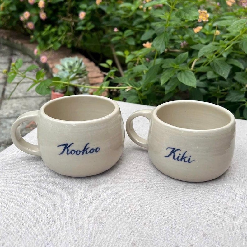 Taza de capuchino personalizada: taza de cerámica con nombre personalizado, hecha a mano imagen 13