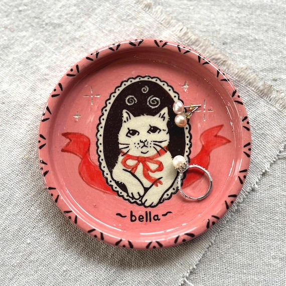Hand-Painted Ceramic Trinket Dish – Jewelry Holder