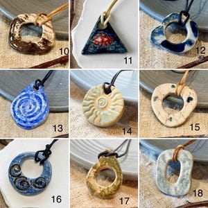 Ceramic pendant necklace, Handmade charm, Unique design gift, made by Vietnamese artisan. image 6