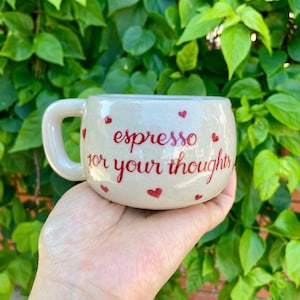 Taza de capuchino personalizada: taza de cerámica con nombre personalizado, hecha a mano imagen 14