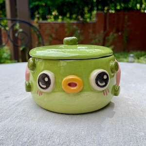 Hand-Painted Puffer Fish Ceramic Mug or Jar – Mini Planter, Trinket Bowl image 1