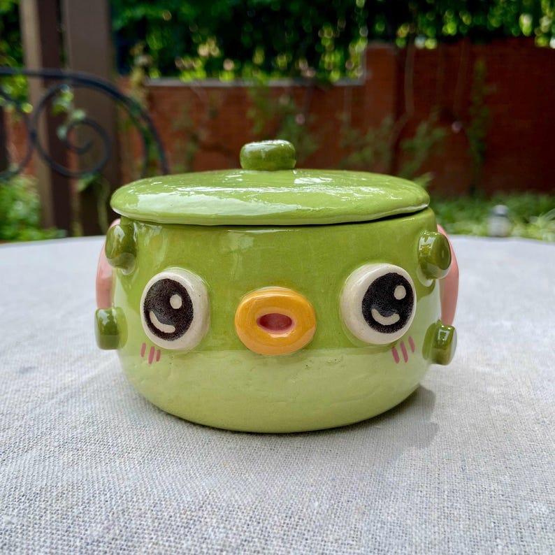 Hand-Painted Puffer Fish Ceramic Mug or Jar – Mini Planter, Trinket Bowl image 1