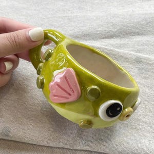 Hand-Painted Puffer Fish Ceramic Mug or Jar – Mini Planter, Trinket Bowl image 7