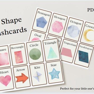 16 cartes mémoire de formes géométriques | Cartes éducatives d'apprentissage des formes pour enfants et tout-petits | Imprimable Montessori pour les enfants d'âge préscolaire et l'école à la maison