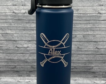 Personalized Baseball/Softball (Double-Sided) Water Bottle