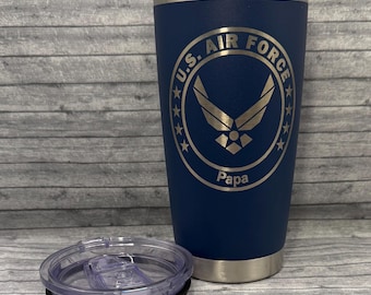 Air Force Papa 20 oz. Laser Engraved Stainless Steel Tumbler