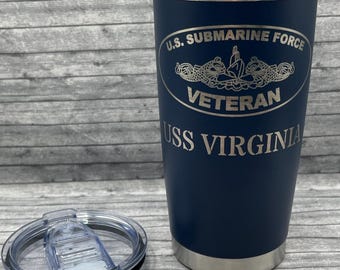Submarine Veteran 20 oz. Laser Engraved Stainless Steel Tumbler