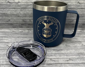 Air Force Seal 14 Oz. Laser Engraved Stainless Steel Coffee Mug