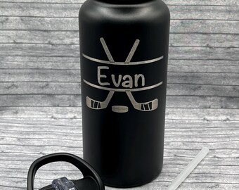 Personalized Double-Sided Hockey Water Bottle