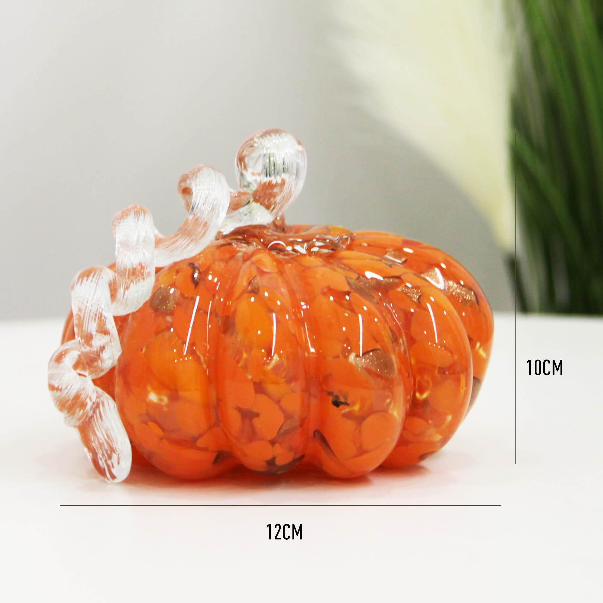 手造りのガラス かぼちゃのオーナメント ガラスのハロウィン・ガラスのかぼちゃ ミニチュア5点セット その他