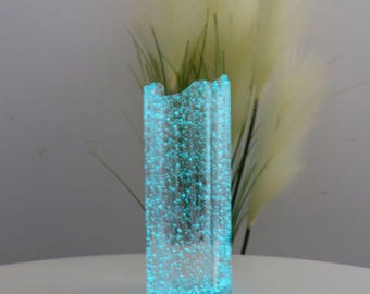 Luminous Fluorescent Glacier Vase Glass Transparent Vase, Glass Ornament