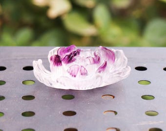 Handmade Glazed Peony Flower Incense Holder, Tea Room Small Ornaments Crafts, Flower Decorations