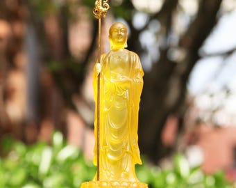 Resin Glass Ksitigarbha Bodhisattva Statue, Home Worship Temple Buddhist hall, Living Room Decoration, Home Buddha