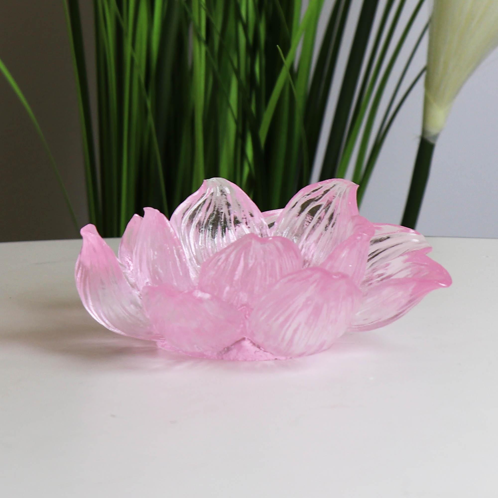 Glass Lotus Incense Plate: Decorative Ornament, Gift for Mom