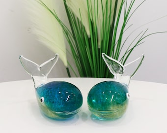 Statua di balena in vetro fatta a mano: decorazione oceanica
