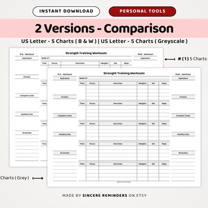 Strength Training Program Template: Workout Meals, Weight Lifting Tracker, Exercise Schedule, Weight Loss Nutrition Log (A4/US Letter PDF) image 5