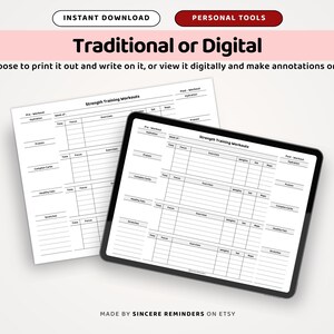 Strength Training Program Template: Workout Meals, Weight Lifting Tracker, Exercise Schedule, Weight Loss Nutrition Log (A4/US Letter PDF) image 4