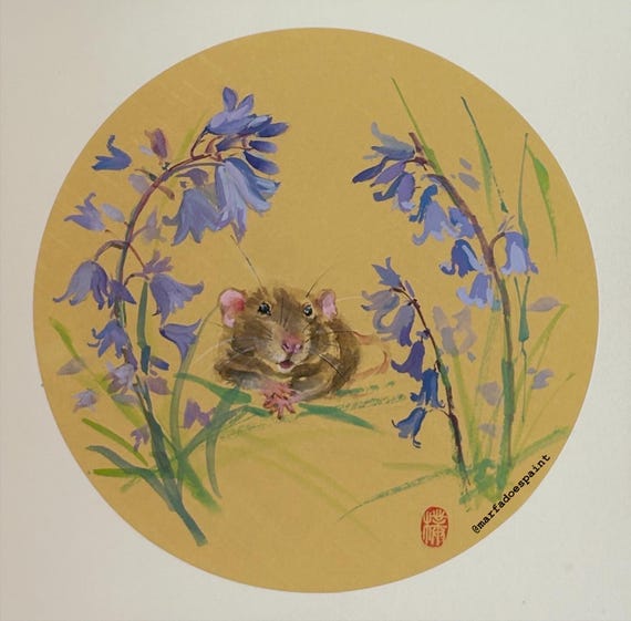 Custom made rat with bluebells