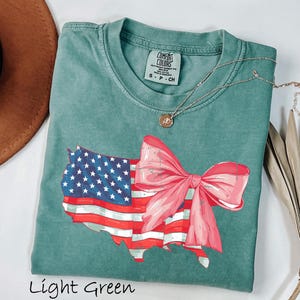 Chemise américaine Coquette Comfort Colors®, chemise carte des États-Unis, T-shirt carte des États-Unis, chemise nœud américain, chemise America Independence, chemise 4 juillet