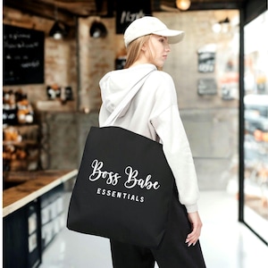 Boss Babe Tote Bag for Women Entrepreneurs | Motivational Work Bag | Girl Boss Gift | Business Tote