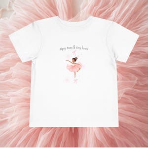 Adorable Ballet Toddler Shirt with Dainty Bows | Cute Toddler Dancer Tee| Style 1
