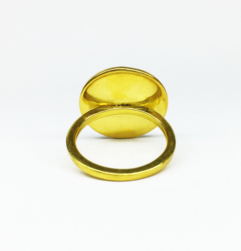 Ancient Greek Gold Coin Ring Gold Statement Ring Gold Plated Etsy