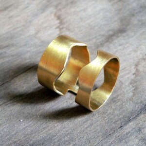 gold plated statement ring, big gold organic ring, handmade bronze ring image 2