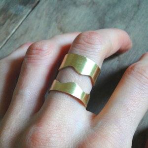 gold plated statement ring, big gold organic ring, handmade bronze ring image 5