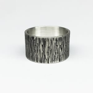 gehamerde zilveren herenring, roestige sterlingzilveren herenring, geoxideerde zilveren ring, uniseks zilveren ring, cadeau voor hem